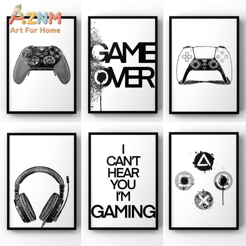 Gaming Accessories For Room - AZNM Lienzo Decorativo para Pared de